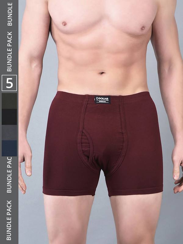 Dollar Bigboss Men's Assorted Pack of 5 Cotton Trunk