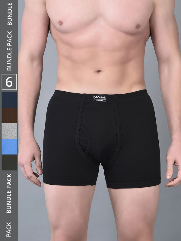 Dollar Bigboss Men's Assorted Pack of 6 Cotton Trunk
