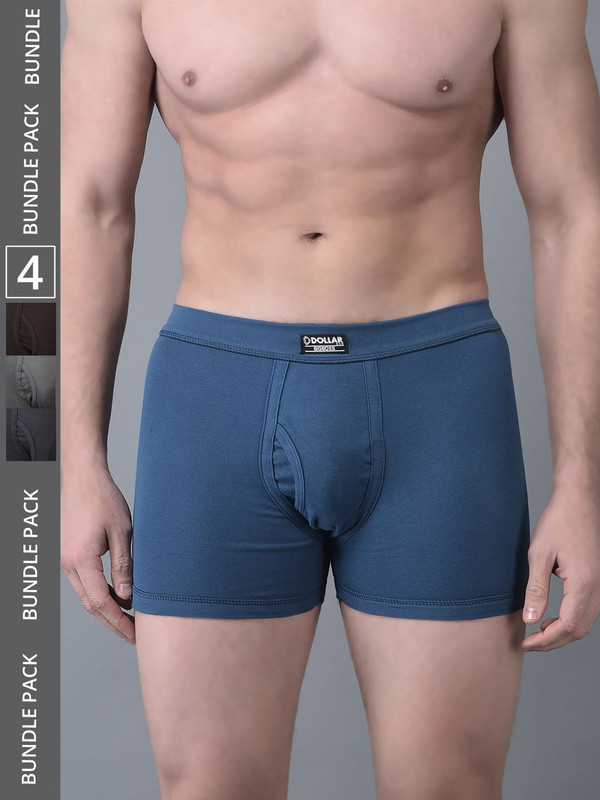 Dollar Bigboss Men's Assorted Pack of 4 Cotton Trunk