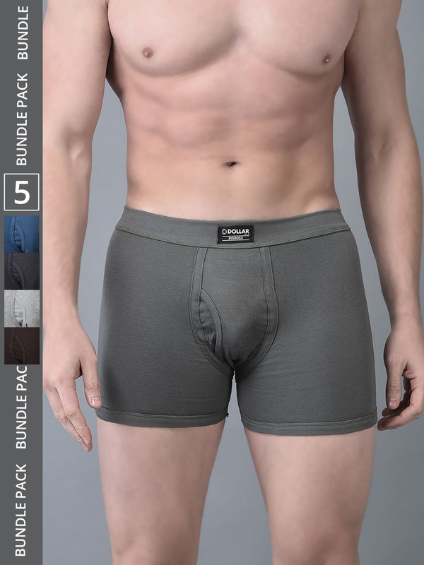 Dollar Bigboss Men's Assorted Pack of 5 Cotton Trunk