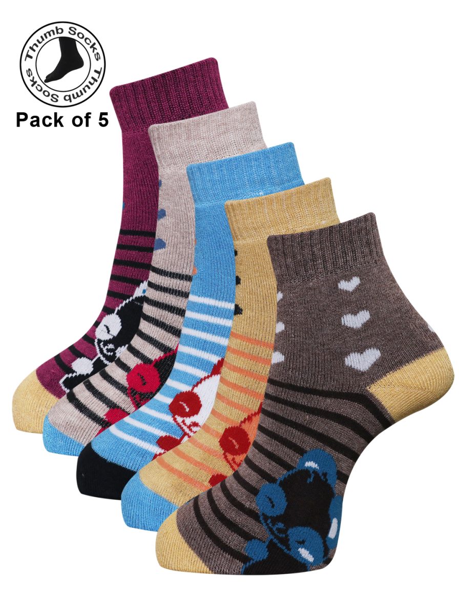 Dollar Socks for Women's And Girls Tumb Socks Free Size (Pack of 5)