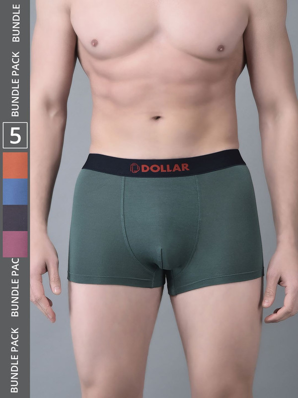 Dollar Bigboss Men's Assorted Pack of 5 Cotton Trunk