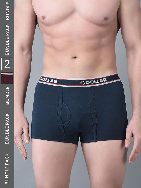 Dollar Bigboss Men's Assorted Pack of 2 Cotton Trunk