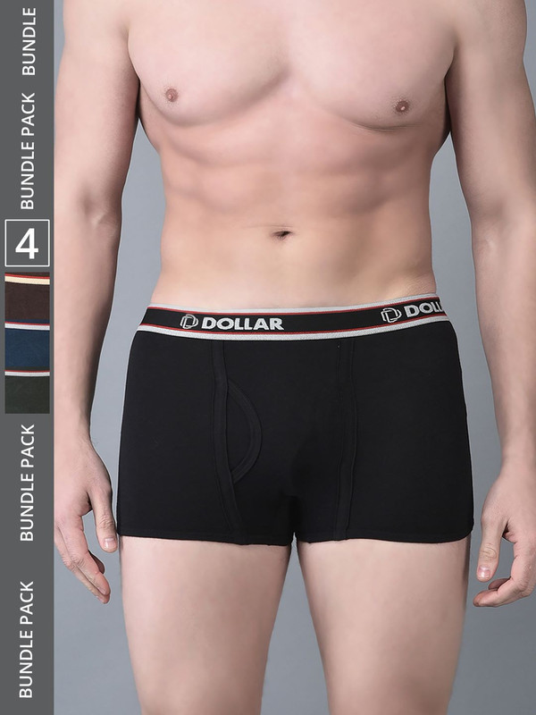 Dollar Bigboss Men's Assorted Pack of 4 Cotton Trunk