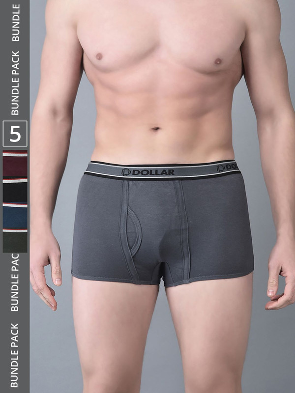Dollar Bigboss Men's Assorted Pack of 5 Cotton Trunk