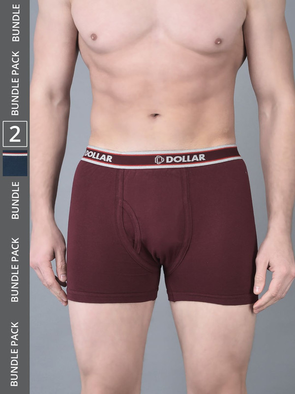 Dollar Bigboss Men's Assorted Pack of 2 Cotton Trunk