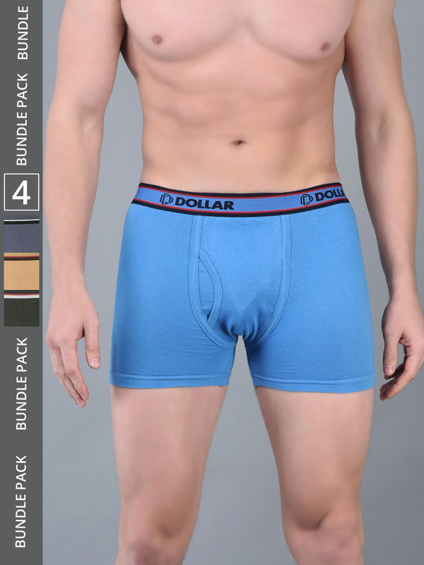 Dollar Bigboss Men's Assorted Pack of 4 Cotton Trunk