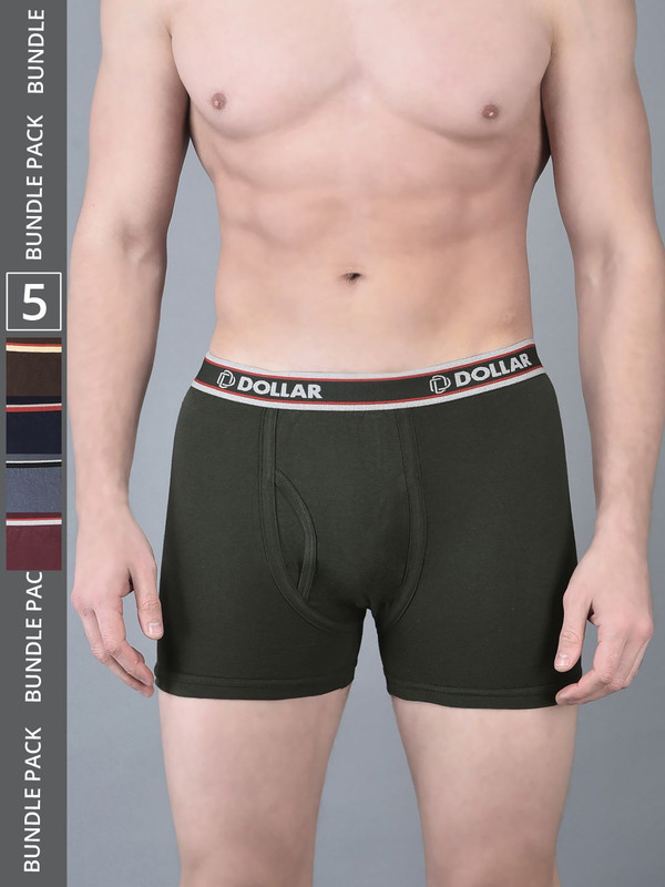 Dollar Bigboss Men's Assorted Pack of 5 Cotton Trunk