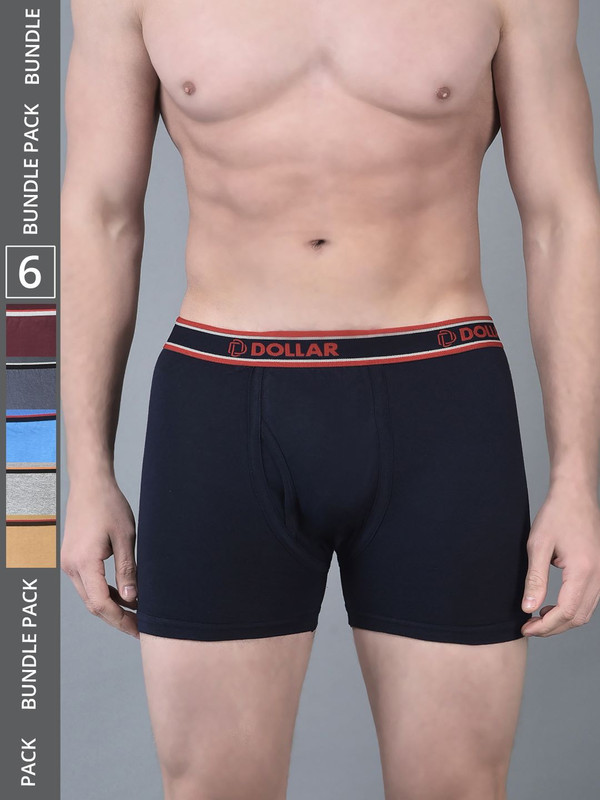 Dollar Bigboss Men's Assorted Pack of 6 Cotton Trunk