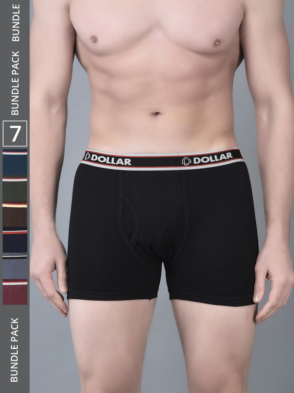 Dollar Bigboss Men's Assorted Pack of 7 Cotton Trunk