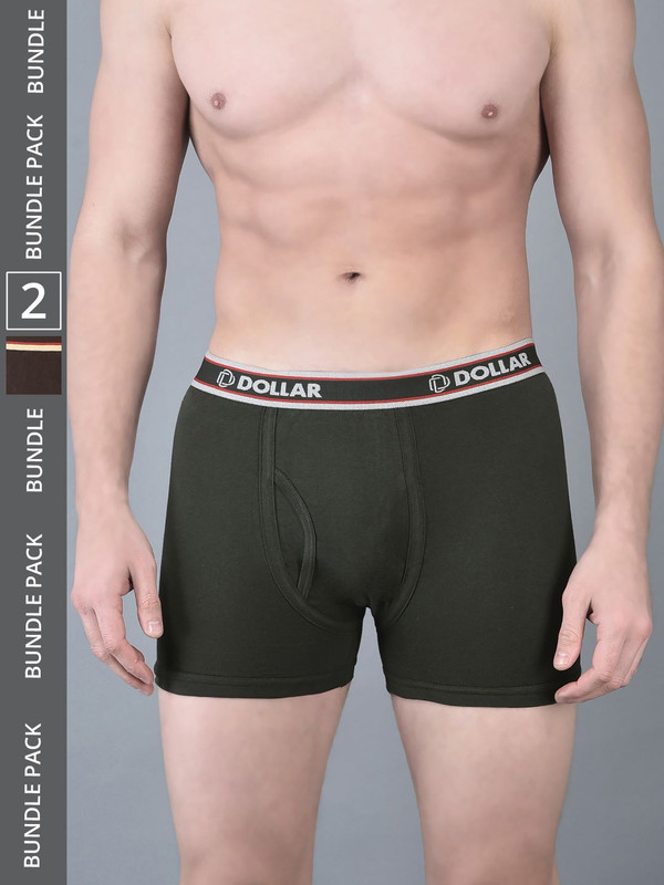 Dollar Bigboss Men's Assorted Pack of 2 Cotton Trunk