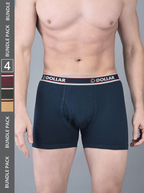 Dollar Bigboss Men's Assorted Pack of 4 Cotton Trunk