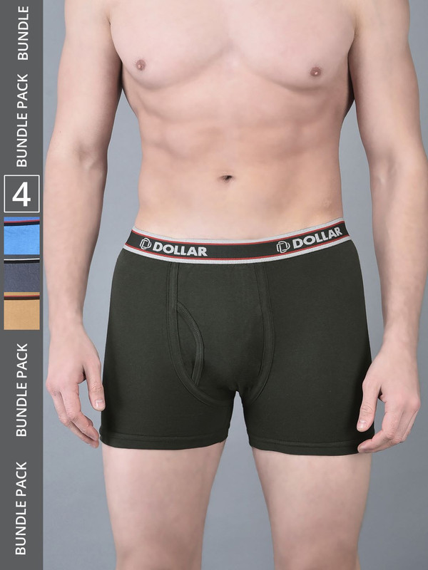 Dollar Bigboss Men's Assorted Pack of 4 Cotton Trunk