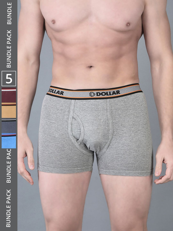 Dollar Bigboss Men's Assorted Pack of 5 Cotton Trunk