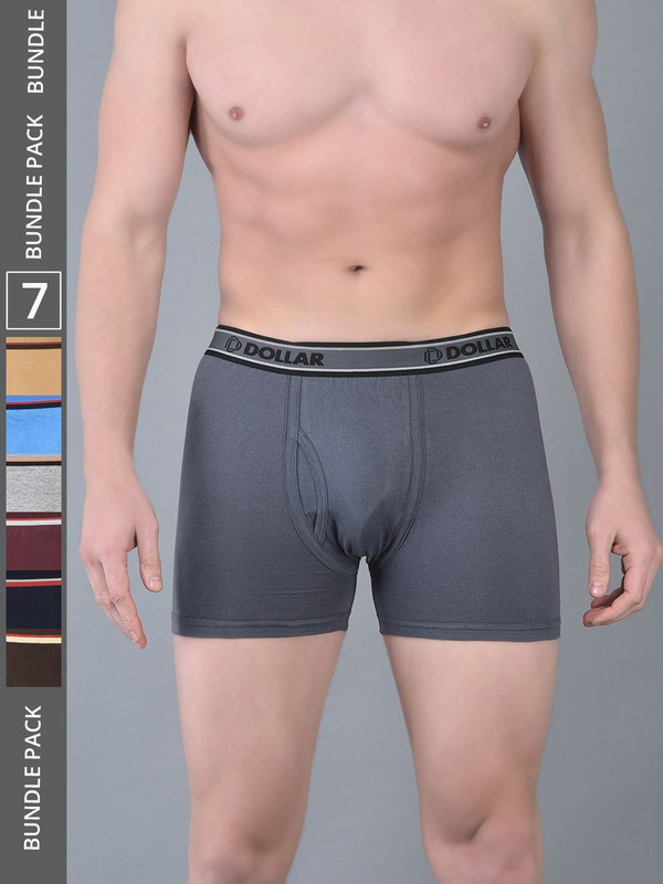 Dollar Bigboss Men's Assorted Pack of 7 Cotton Trunk