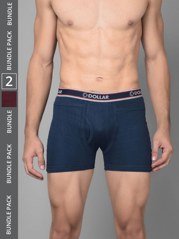 Dollar Bigboss Men's Assorted Pack of 2 Cotton Trunk