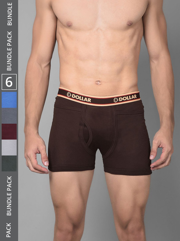 Dollar Bigboss Men's Assorted Pack of 6 Cotton Trunk