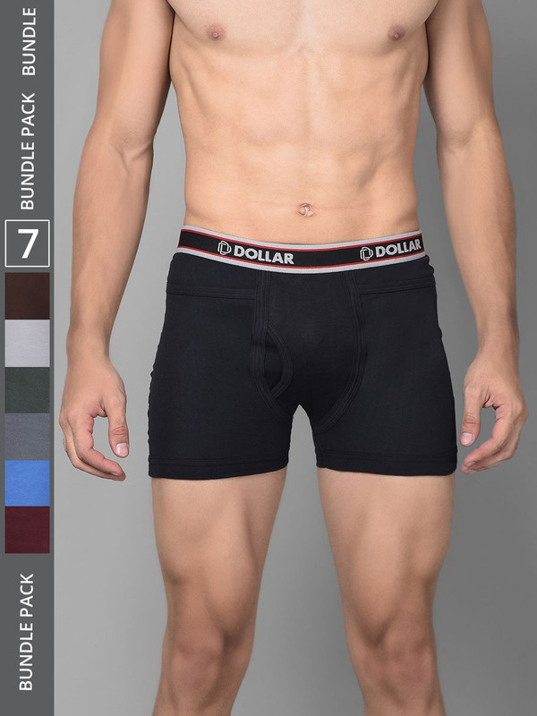 Dollar Bigboss Men's Assorted Pack of 7 Cotton Trunk