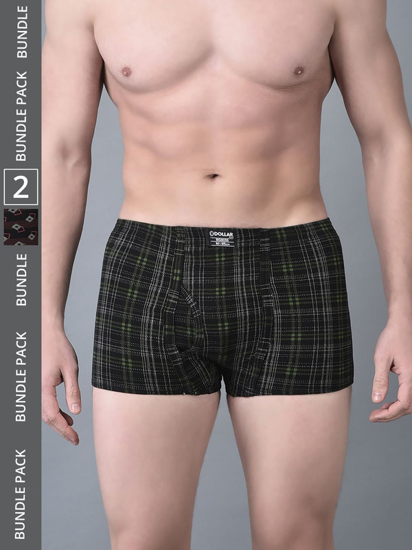 Dollar Bigboss Men's Assorted Pack of 2 Printed Cotton Trunk