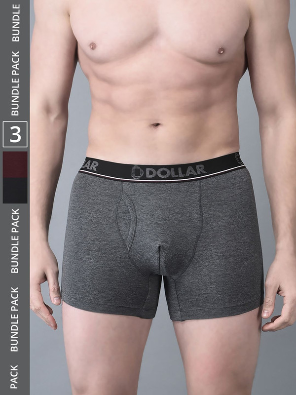 Dollar Bigboss Men's Assorted Pack of 3 Cotton Trunk