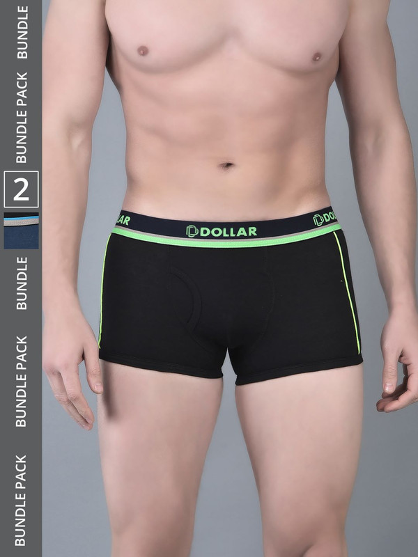 Dollar Bigboss Men's Assorted Pack of 2 Cotton Trunk