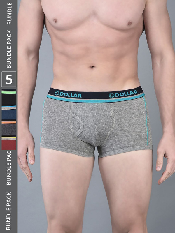 Dollar Bigboss Men's Assorted Pack of 5 Cotton Trunk