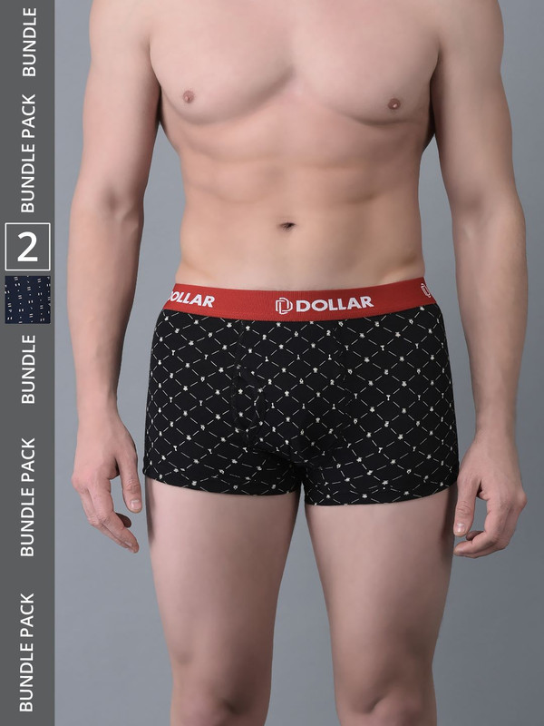 Dollar Bigboss Men's Assorted Pack of 2 Printed Cotton Trunk