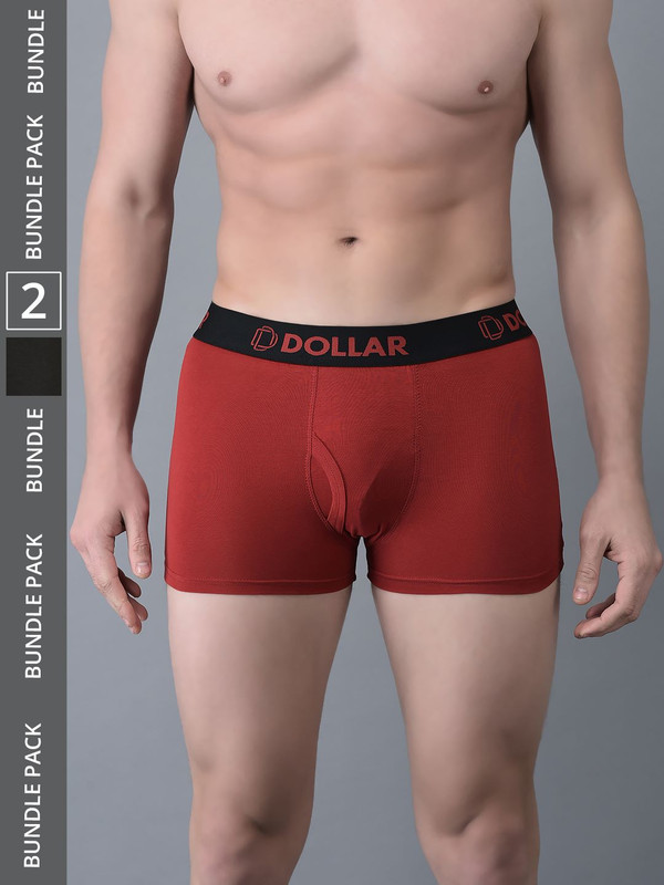 Dollar Bigboss Men's Assorted Pack of 2 Cotton Trunk