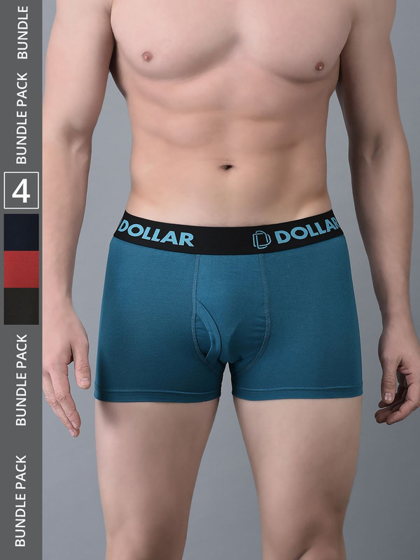 Dollar Bigboss Men's Assorted Pack of 4 Cotton Trunk