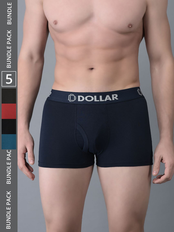 Dollar Bigboss Men's Assorted Pack of 5 Cotton Trunk