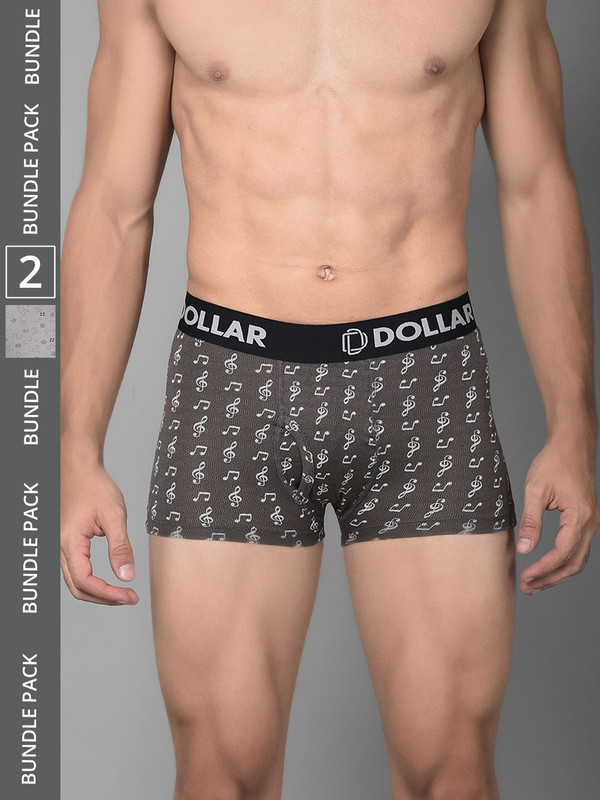 Dollar Bigboss Men's Assorted Pack of 2 Cotton Trunk