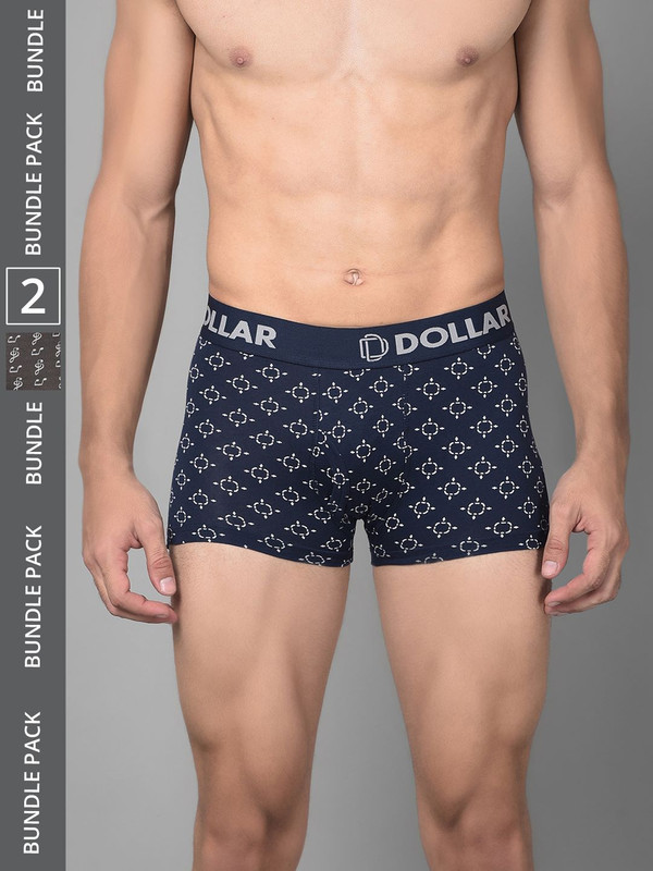 Dollar Bigboss Men's Assorted Pack of 2 Cotton Trunk