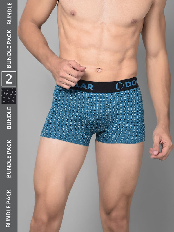 Dollar Bigboss Men's Assorted Pack of 2 Cotton Trunk