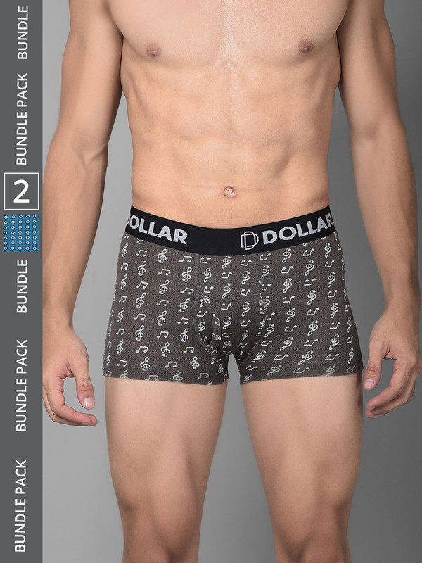 Dollar Bigboss Men's Assorted Pack of 2 Cotton Trunk