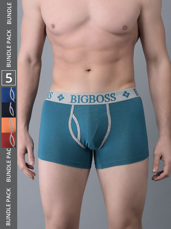 Dollar Bigboss Men's Assorted Pack of 5 Cotton Trunk