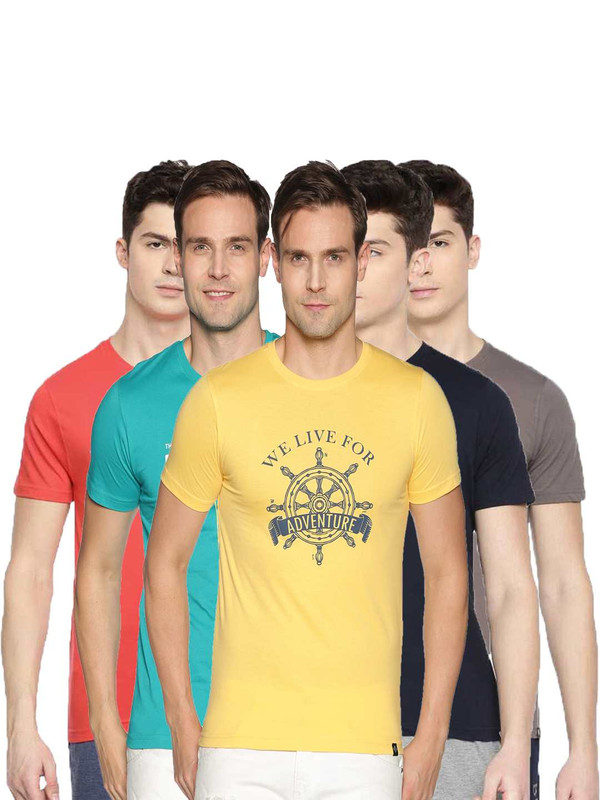 Dollar Mens Cotton Casual Crew Neck Printed Tshirt