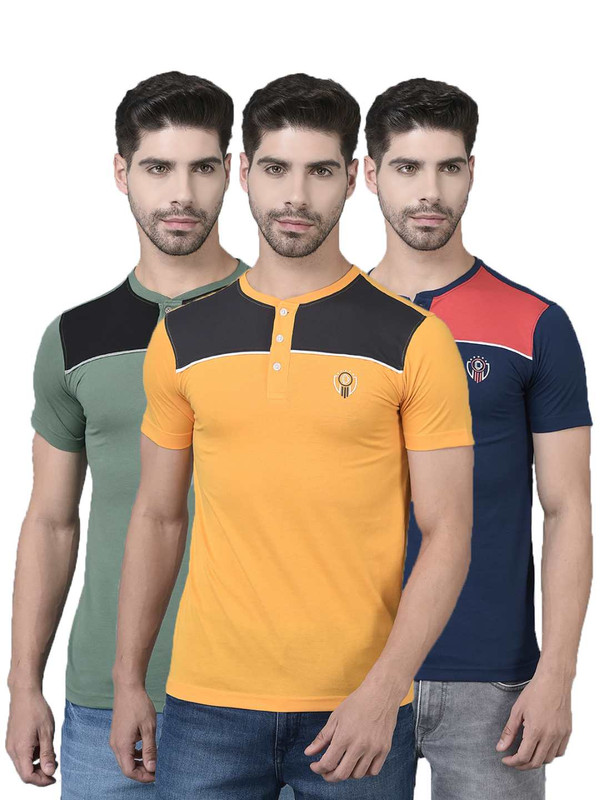 Dollar Mens Cotton Henly Neck Tshirt