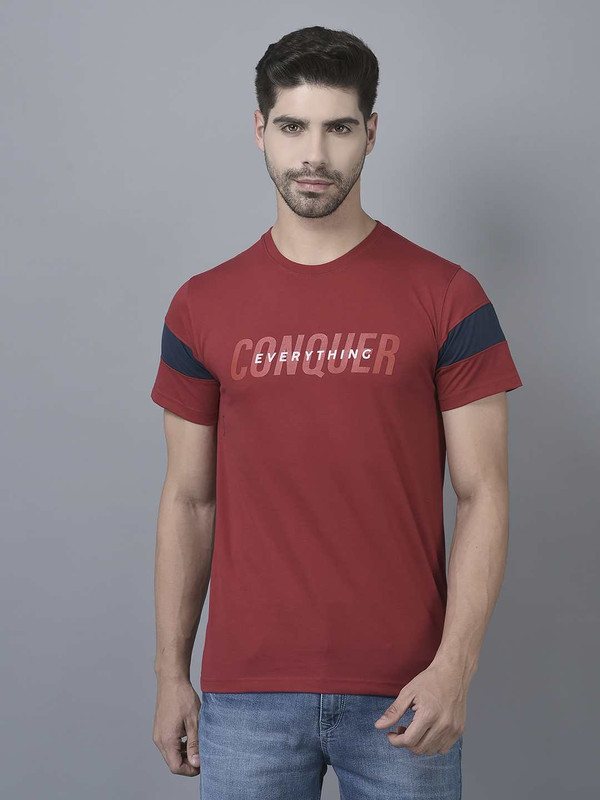 Dollar Mens Cotton Crew Neck Printed Tshirt