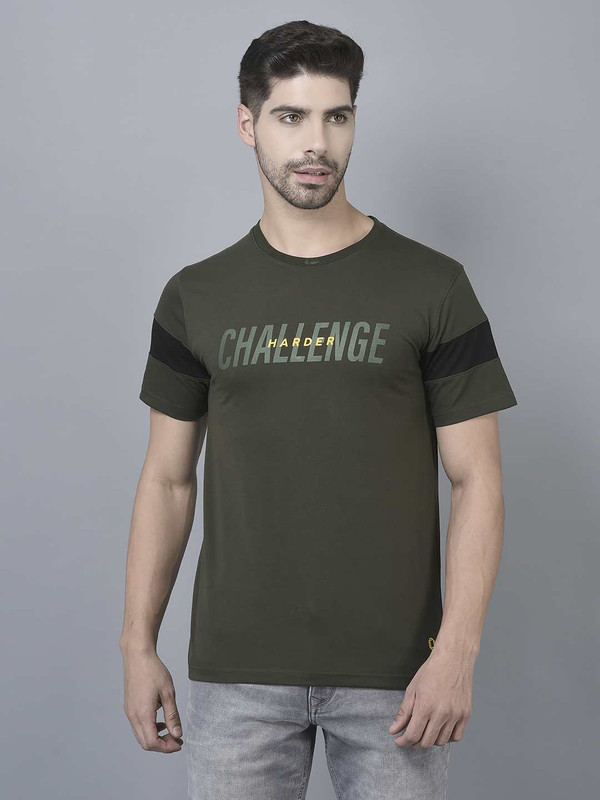 Dollar Mens Cotton Crew Neck Printed Tshirt