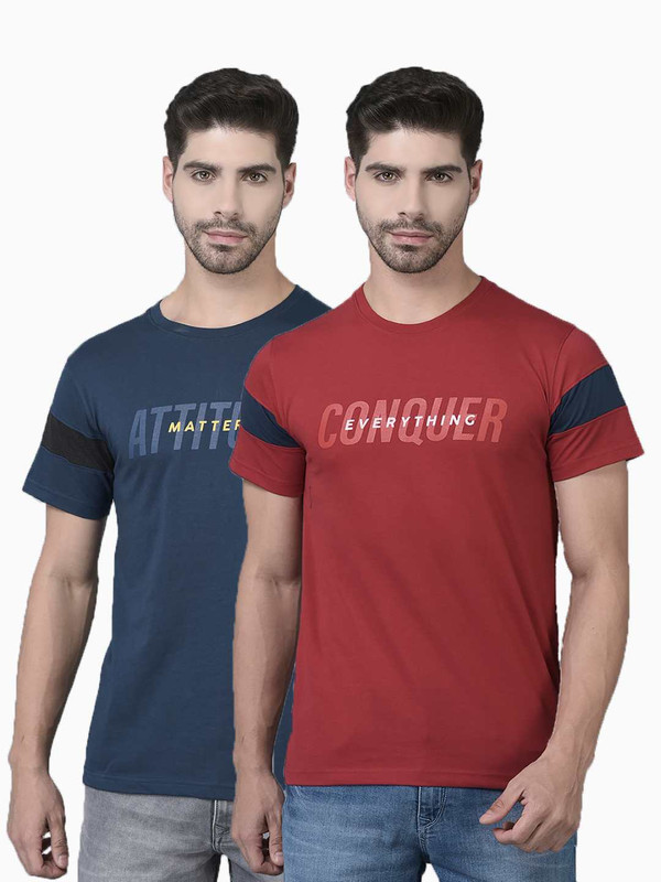 Dollar Mens Cotton Crew Neck Printed Tshirt