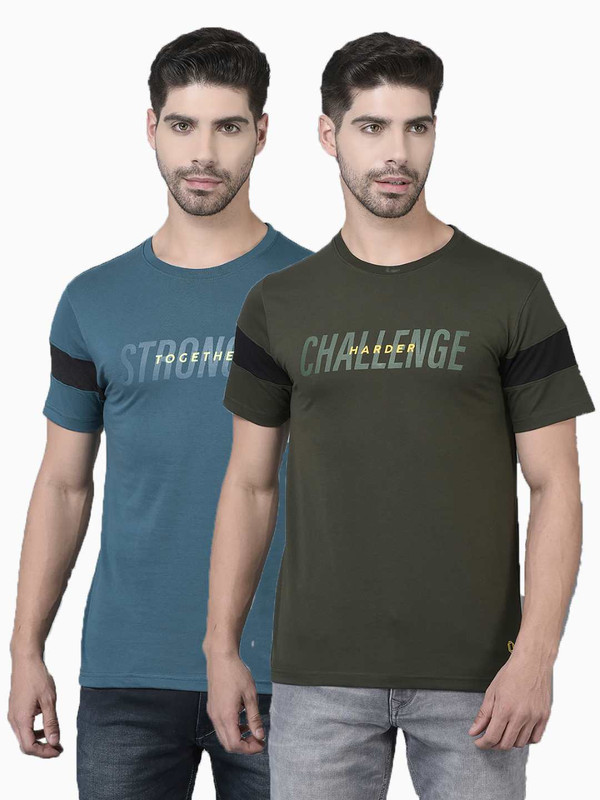 Dollar Mens Cotton Crew Neck Printed Tshirt