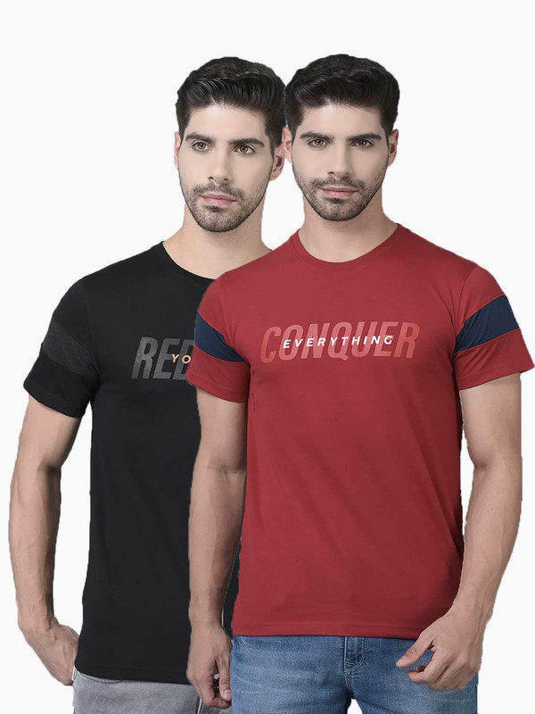 Dollar Mens Cotton Crew Neck Printed Tshirt