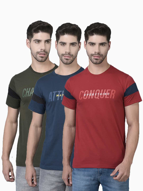 Dollar Mens Cotton Crew Neck Printed Tshirt