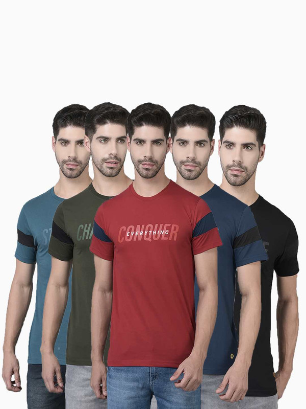 Dollar Mens Cotton Crew Neck Printed Tshirt