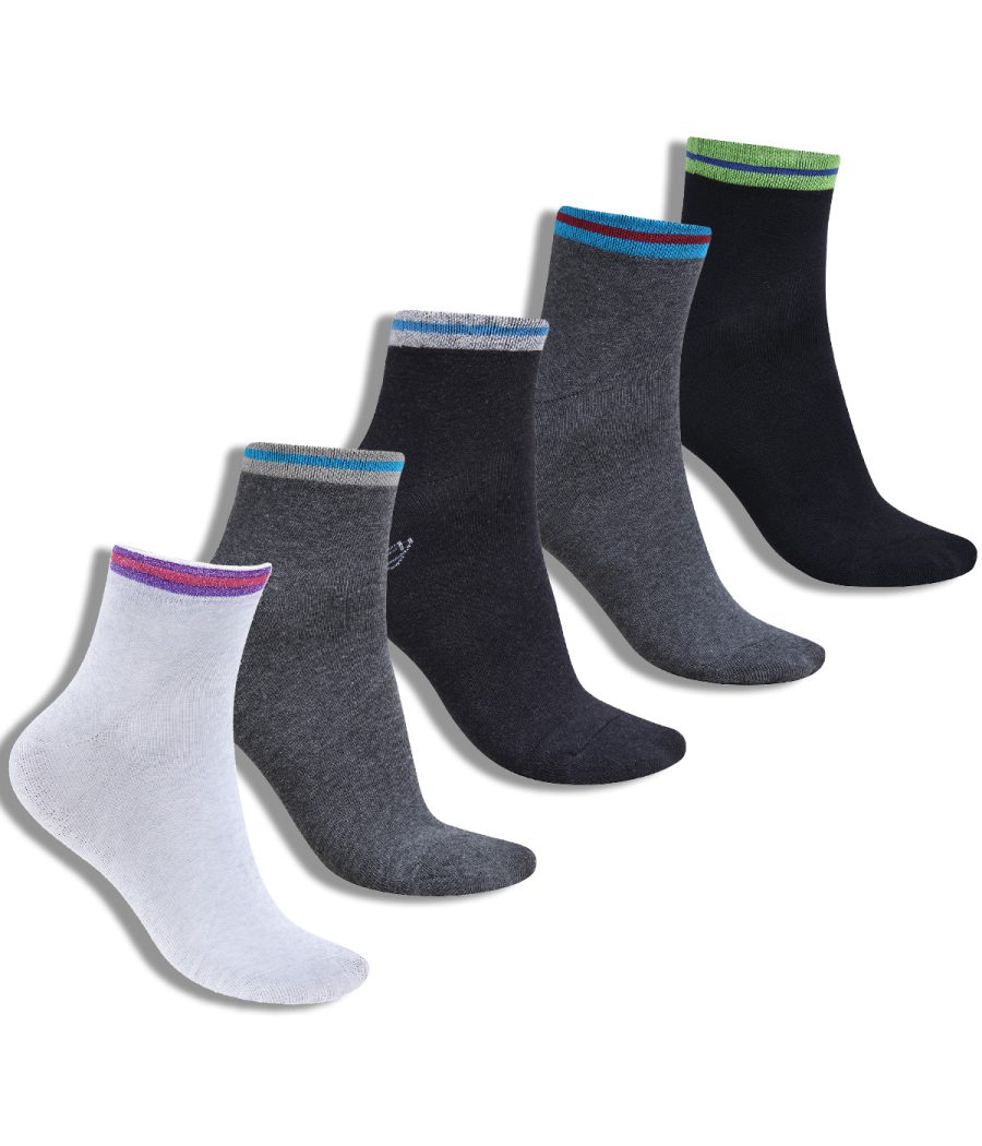 Dollar Casual Ankle Length Cotton Socks For Men's In ( Pack of 5 )