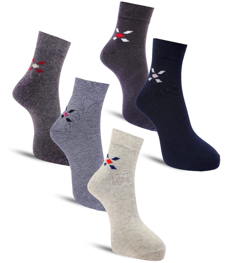 Dollar Formal Ankle Length Cotton Socks For Men's In ( Pack of 5 )