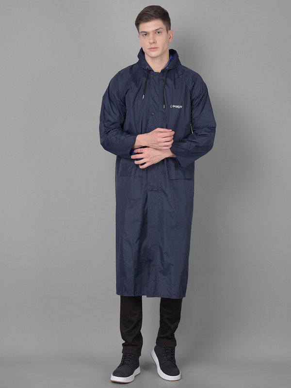 Dollar Rainguard Men's PVC Full Sleeve Solid Raincoat With Adjustable Hood and Pocket