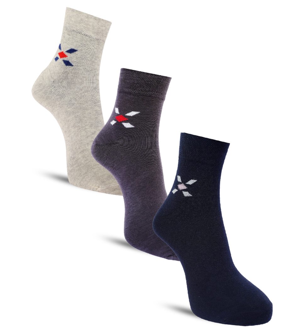 Dollar Formal Ankle Length Cotton Socks For Men's In ( Pack of 3 )