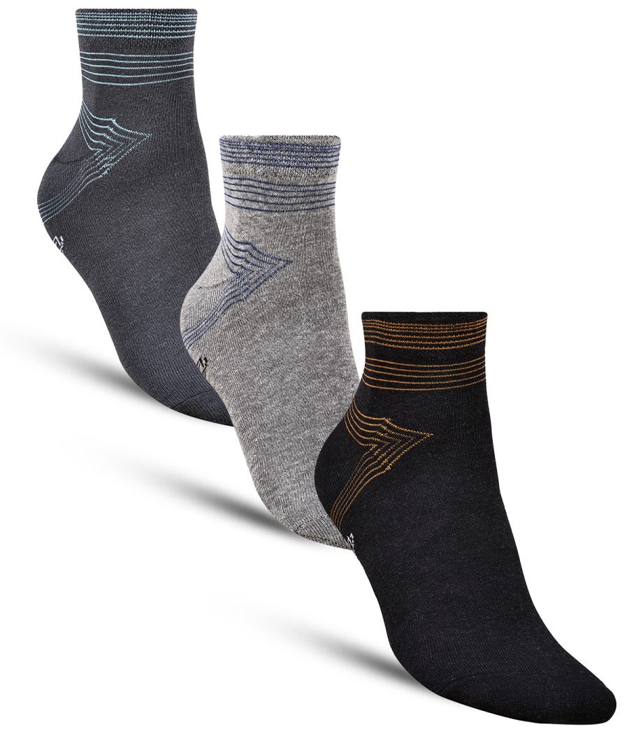 Dollar Casual Ankle Length Cotton Socks For Men's In ( Pack of 3 )