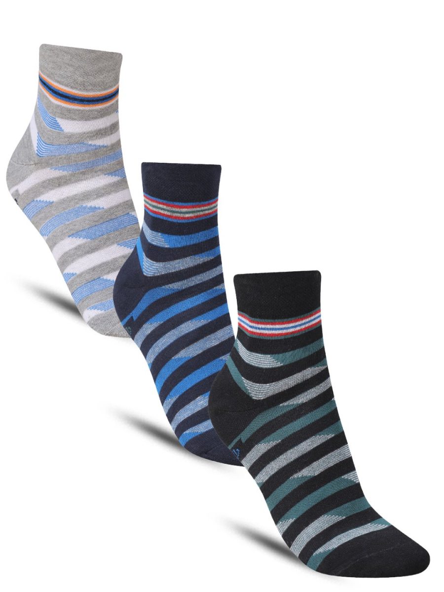 Dollar Casual Ankle Length Cotton Socks For Men's In ( Pack of 3 )